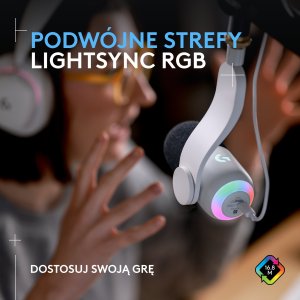 Mikrofon Logitech G Yeti GX biały (988-000576) + Lampa Litra Glow 11