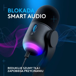 Mikrofon Logitech G Yeti GX czarny (988-000569) + Lampa Litra Glow 6