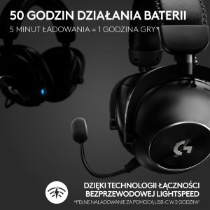 Słuchawki Logitech G Pro X2 Lightspeed Czarne (981-001263) + G PRO X SuperLight 2 (910-006630) 4