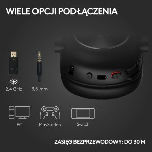 Słuchawki Logitech G Pro X2 Lightspeed Czarne (981-001263) + G PRO X SuperLight 2 (910-006630) 6