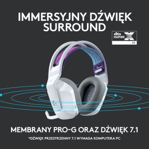 Słuchawki Logitech G733 Lightspeed Białe (981-000883) + G PRO X SuperLight 2 (910-006630) 4
