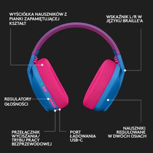 Słuchawki Logitech G435 Niebieskie (981-001062) + G PRO X SuperLight 2 (910-006630) 10