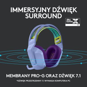 Słuchawki Logitech G733 Lightspeed Fioletowe (981-000890) + G PRO X SuperLight 2 (910-006630) 4