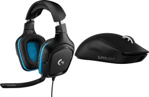 Słuchawki Logitech G432 Niebieskie (981-000770) + G PRO X SuperLight 2  (910-006630) 1