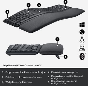 Klawiatura Logitech Ergo K860 (920-010352) + Brio 100 (960-001585) 30