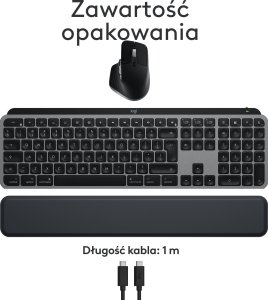 Klawiatura + mysz Logitech MX Keys S Combo for Mac (920-012845) + Brio 100 (960-001585) 6