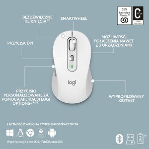 Klawiatura + mysz Logitech Signature Slim MK950 biała (920-012491) + Brio 100 (960-001585) 37