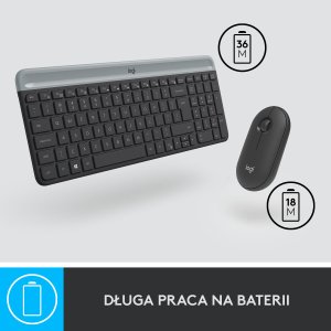 Klawiatura + mysz Logitech MK470 Slim (920-009204) + Brio 100 (960-001585) 2