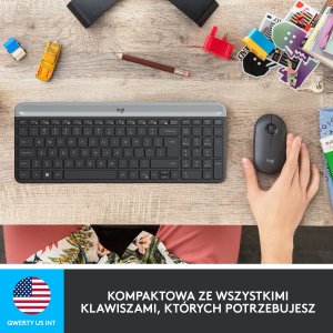Klawiatura + mysz Logitech MK470 Slim (920-009204) + Brio 100 (960-001585) 9