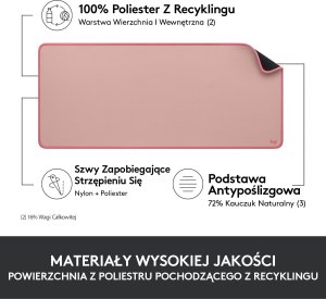 Podkładka Logitech Studio Series - DARKER ROSE (956-000053) + Brio 100 (960-001585) 5