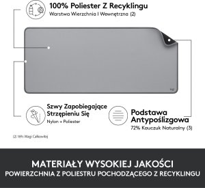 Podkładka Logitech Studio Series - MID GREY (956-000052) + Brio 100 (960-001585) 5