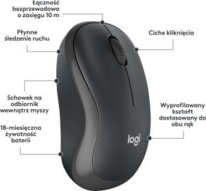 Klawiatura + mysz Logitech MK295 Silent Wireless Combo (920-009800) + Brio 100 (960-001585) 7