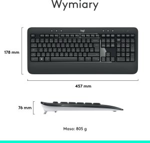 Klawiatura + mysz Logitech MK540 Advanced US (920-008685) + Brio 100 (960-001585) 8