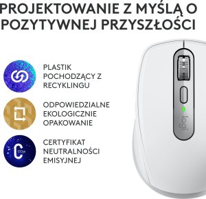 Mysz Logitech MX Anywhere 3S Pale Grey (910-006930) + MX Keys S Bezprzewodowa Graphite US (920-011587) 47