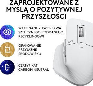 Mysz Logitech MX Master 3S Performance Pale Grey (910-006560) + MX Keys S Bezprzewodowa Graphite US (920-011587) 28