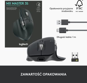 Mysz Logitech MX Master 3S Performance Graphite (910-006559) + MX Keys S Bezprzewodowa Graphite US (920-011587) 12