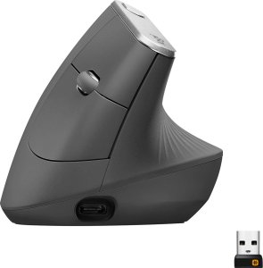 Mysz Logitech MX Vertical Ergonomic (910-005448) + MX Keys S Bezprzewodowa Graphite US (920-011587) 2