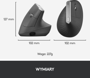Mysz Logitech MX Vertical Ergonomic (910-005448) + MX Keys S Bezprzewodowa Graphite US (920-011587) 29