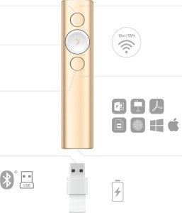 Logitech Spotlight Presentation Remote Złoty (910-004862) + MX Anywhere 3S Graphite (910-006929) 9