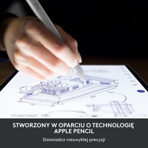 Rysik Logitech Crayon - SILVER (914-000074) + Etui Combo Touch do iPad (10th gen) Szare (920-011441) 39
