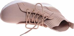 Pantofelek24 Sportowe damskie sneakersy z tkaniny Beżowe /C2-2 10723 T987/ 38 8