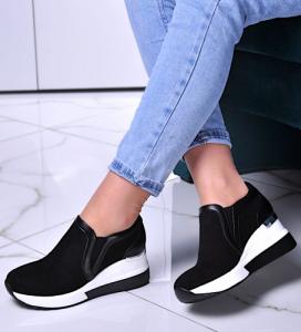 Pantofelek24 Damskie buty sportowe wkładane Czarne /B7-3 10718 T834/ 39 3