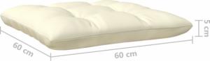 vidaXL 2-osobowa sofa ogrodowa z kremowymi poduszkami, drewno sosnowe 8