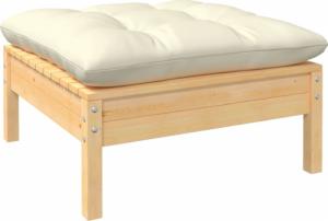 vidaXL 2-osobowa sofa ogrodowa z kremowymi poduszkami, drewno sosnowe 2