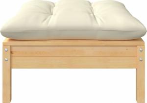 vidaXL 2-osobowa sofa ogrodowa z kremowymi poduszkami, drewno sosnowe 3