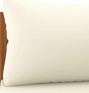 vidaXL Moduł sofy narożnej z kremową poduszką, drewno akacjowe 6