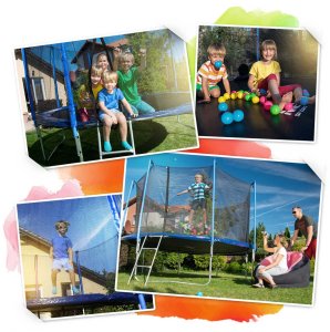 Trampolina ogrodowa Neo-Sport NS-12C201 z siatką wewnętrzną 12.5 FT 374 cm 5