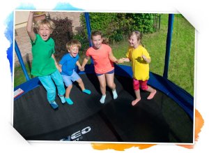 Trampolina ogrodowa Neo-Sport NS-12C201 z siatką wewnętrzną 12.5 FT 374 cm 10