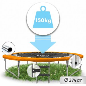 Trampolina ogrodowa Neo-Sport NS-12C201 z siatką wewnętrzną 12.5 FT 374 cm 3