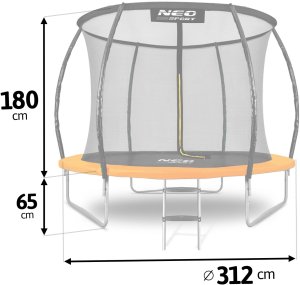 Trampolina ogrodowa Neo-Sport NS-10C201 z siatką wewnętrzną 10 FT 312 cm 10