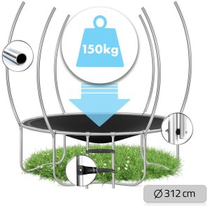 Trampolina ogrodowa Neo-Sport NS-10C201 z siatką wewnętrzną 10 FT 312 cm 3