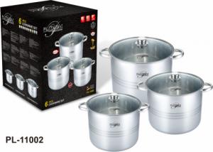 Platinum zestaw garnków 22-24-26 cm stal nierdzewna srebrna 6 elementów 2