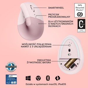 Mysz Logitech Lift Rose (910-006478) + Ergo K860 (920-010108) 7