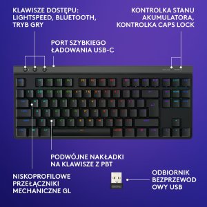 Klawiatura Logitech G515 Lightspeed TKL (920-012538) + G733 Lightspeed Czarne (981-000864) 7