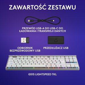 Klawiatura Logitech G515 Lightspeed TKL (920-012539) + G733 Lightspeed Czarne (981-000864) 9