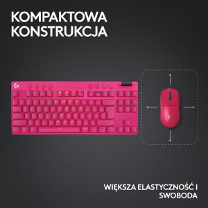 Klawiatura Logitech PRO X TKL Lightspeed GX Brown (920-012159) + G733 Lightspeed Czarne (981-000864) 9