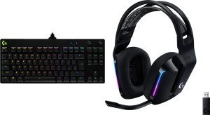 Klawiatura Logitech G PRO GX Blue (920-009392) + G733 Lightspeed Czarne (981-000864) 1