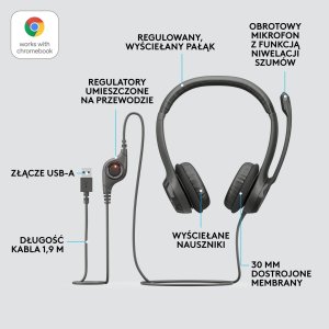 Kamera internetowa Logitech Brio 100 (960-001617) + H390 (981-000406) 18