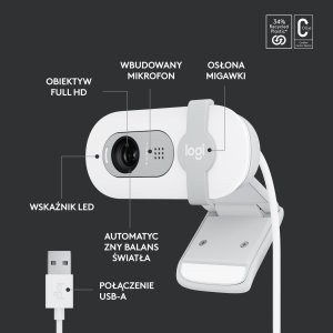 Kamera internetowa Logitech Brio 100 (960-001617) + H390 (981-000406) 3