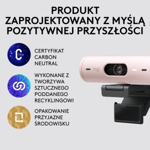 Kamera internetowa Logitech Brio 500 Rose (960-001421) + H390 (981-000406) 5