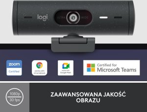 Kamera internetowa Logitech Brio 500 Graphite (960-001422) + H390 (981-000406) 3