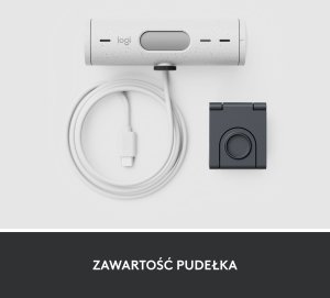 Kamera internetowa Logitech Brio 500 Off White (960-001428) + H390 (981-000406) 12