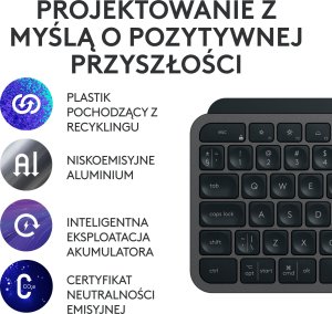 Klawiatura + mysz Logitech MX Keys S Combo Graphite (920-011614) + Brio 100 (960-001585) 12