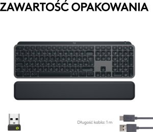 Klawiatura Logitech MX Keys S Plus Bezprzewodowa Graphite US (920-011589) + Brio 100 (960-001585) 10