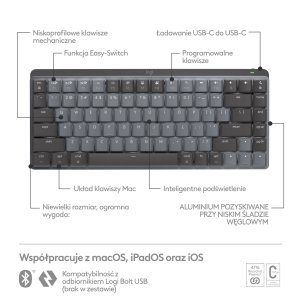Klawiatura Logitech MX Mechanical Mini for Mac (920-010837) + Brio 100 (960-001585) 30