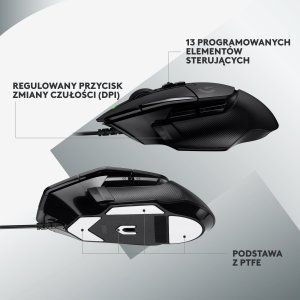 Mysz Logitech G502 X (910-006138) + G Pro X Czarne (981-000818) 6